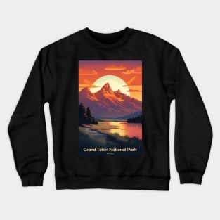 Grand Teton National Park Travel Poster Crewneck Sweatshirt